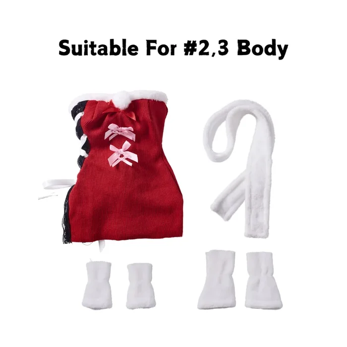 Mini Sex Doll Dress Up Red Plush Skirt Set Cosplay Clothing (For #2,3 Body)