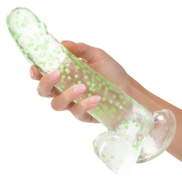 Naughty Bits I Leaf Dick Glow In The Dark Weed Leaf Dildo