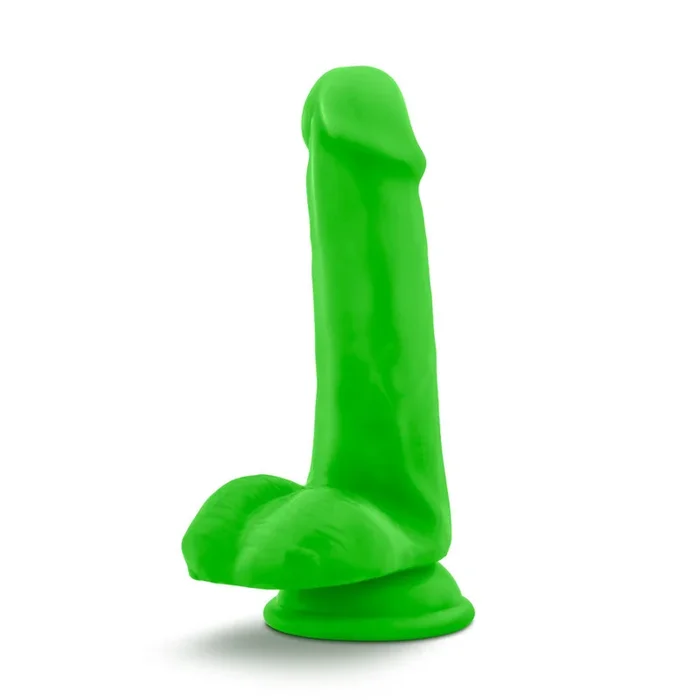 Neo 6″ Dual Density Cock With Balls Green