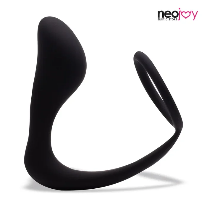 Neojoy Butt Plug Silikon Schwarz mit Cockring – 3,1 Zoll – 8 cm