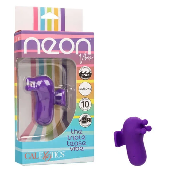 Neon Vibes The Triple Tease Rechargeable Silicone Vibrator – Purple