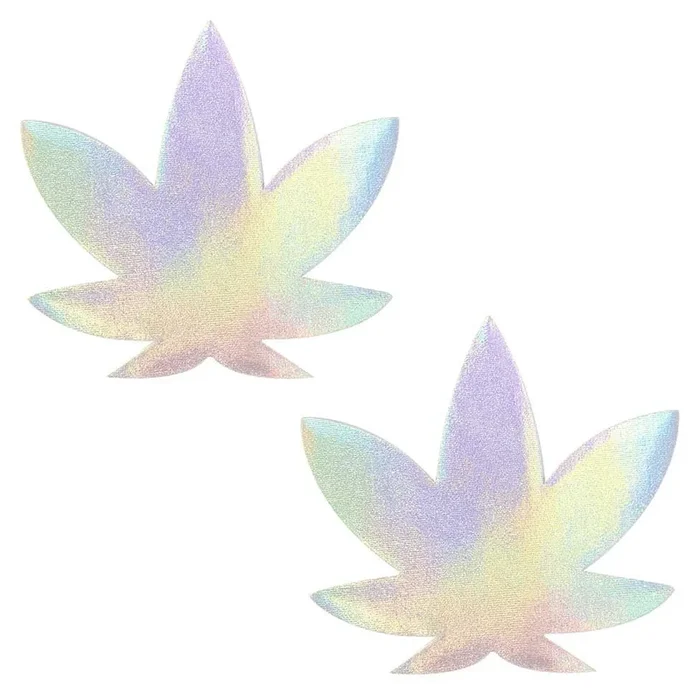 Neva Nude Care Bare Stare Holographic Dope AF Leaf Pasties