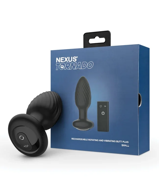 Nexus Tornado Rotating & Vibrating Small Butt Plug – Black