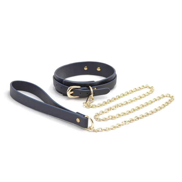 NS Novelties Bondage Couture Vegan Leather Collar And Leash Set