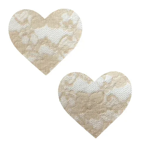 Nude Lace Heart Pasties