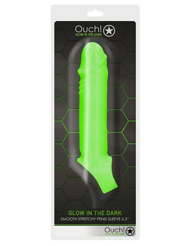 Ouch! Glow In The Dark Ridged Thick Stretchy Penis Sleeve