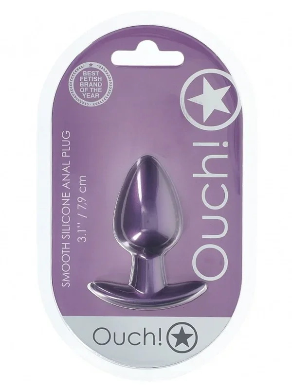 Ouch! Smooth Silicone Anal Plug Medium Purple