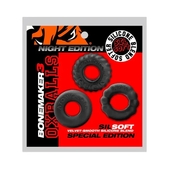 Oxballs Bonemaker 3-Pack Boner Cockring Kit Special Edition Night