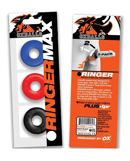 Oxballs Ringer Max 3 Pack Cockrings – Multi Color