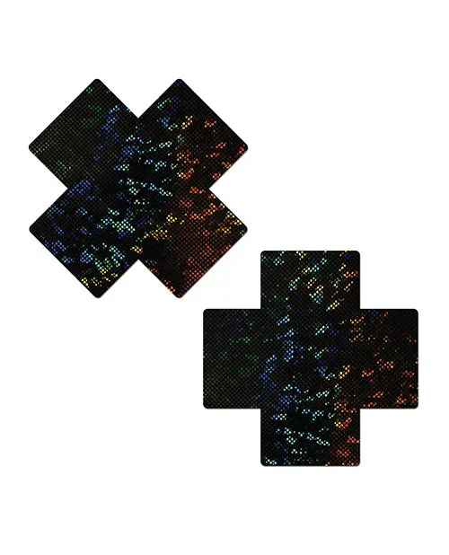 Pastease Coverage Disco Plus X Black One Size Breast Covers