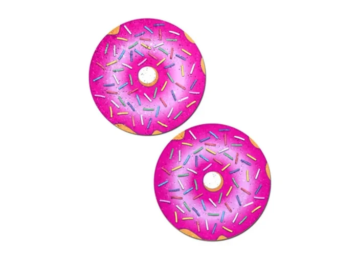 Pastease Donut: Donut with Pink Frosting and Rainbow Sprinkles Nipple Pasties