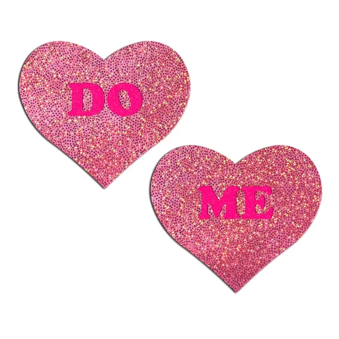 Pastease Glitter ‘Do Me’ Heart Pasties Pink