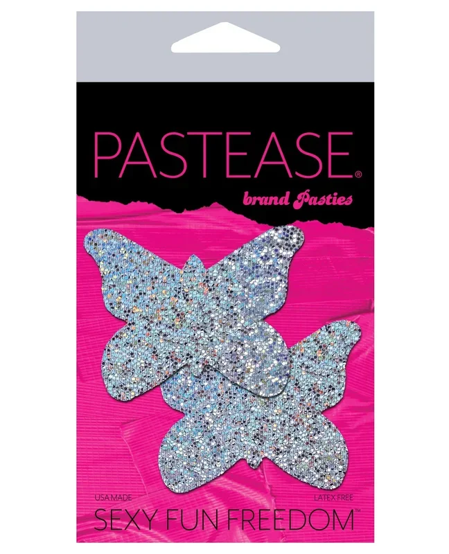 Pastease Premium Glitter Butterfly – Silver O/S