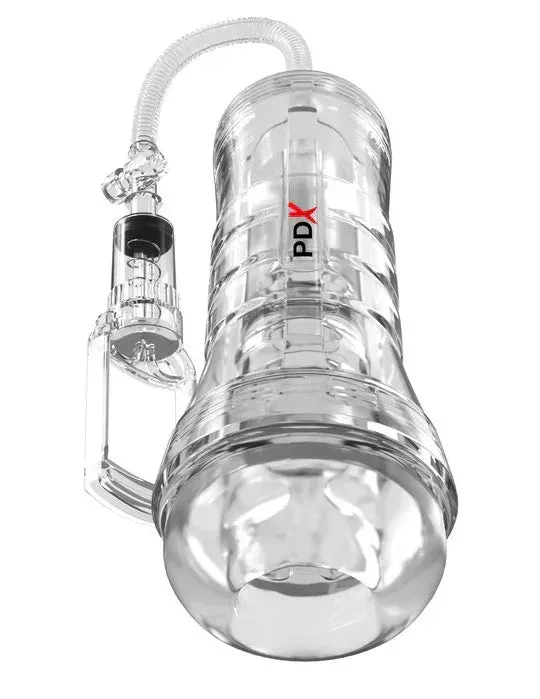 Pdx Elite Viewtube Vac XXL Pump See-Thru Ez-Grip Pump Stroker – Clear
