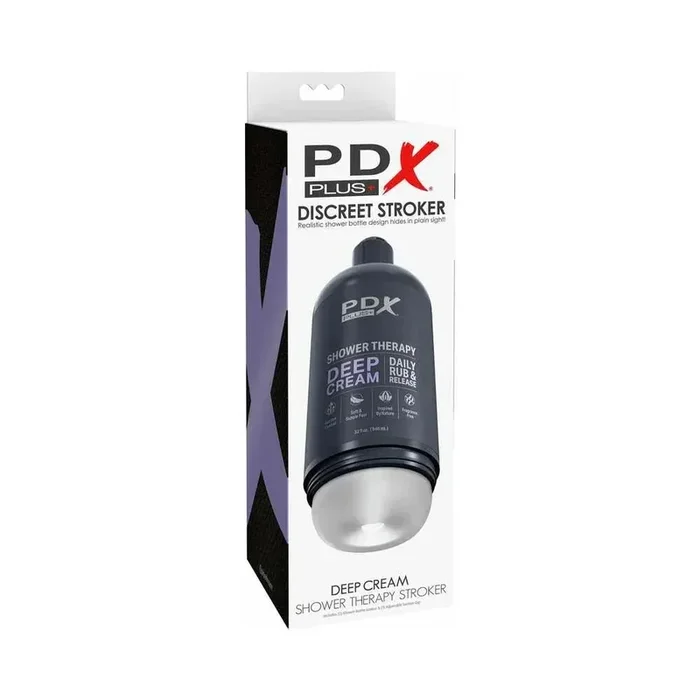 PDX Plus Shower Therapy Deep Cream Discreet Stroker – Frosted