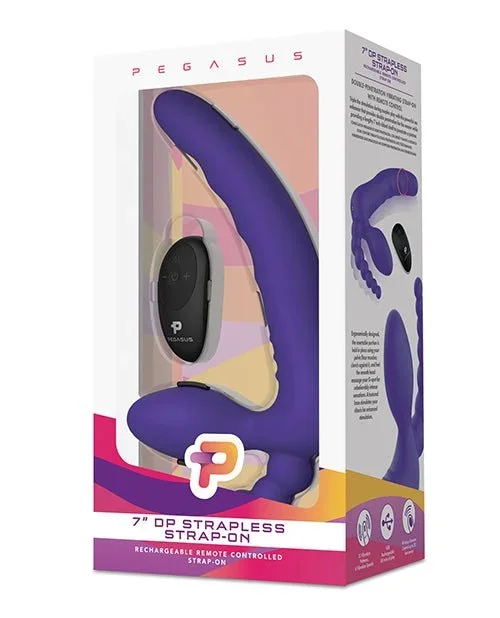 Pegasus 7″ Strapless Strap On w/Remote – Purple
