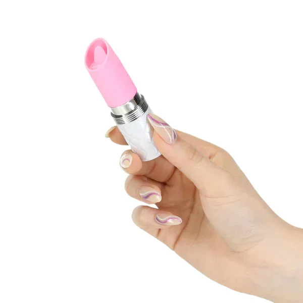 Pillow Talk LUSTY Flickering Tongue Lipstick Clitoral Vibrator with Swarovski Crystal Pink