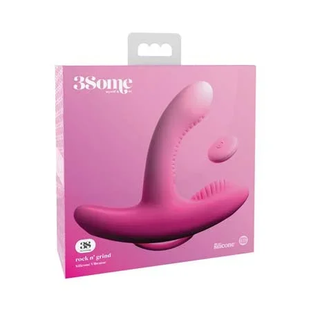 Pipedream 3Some Rock n’ Grind Rechargeable Remote-Controlled Dual Stimulation Silicone Vibrator Pink
