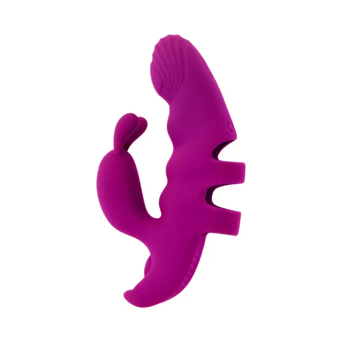 Playboy Lend A Hand Rechargeable Dual Stimulating Rabbit Style Wearable Finger Vibrator
