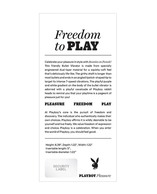 Playboy Pleasure Bunnies on Parade Bullet Vibe – Pink/White