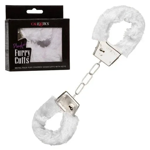 Playful Furry Cuffs – White