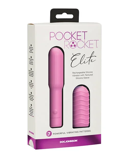 Pocket Rocket Elite Rechargeable w/Removable Sleeve – Pink