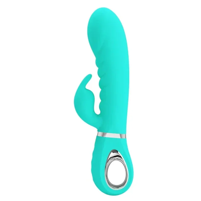 Prescott Super Soft Rabbit Silicone Vibrator – Teal