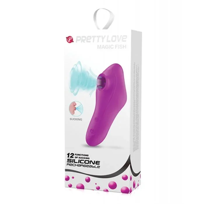 Pretty Love Magic Fish 12 Function Clitoral Suction Stimulator – Fuchsia
