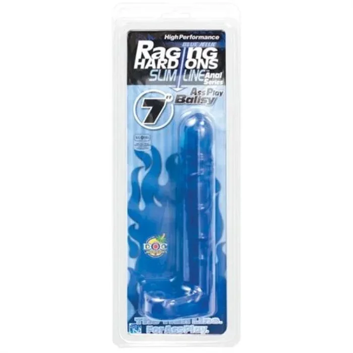 Raging Hard Ons Slimline Anal Series 7 Inch Ass Play Ballsy – Blue