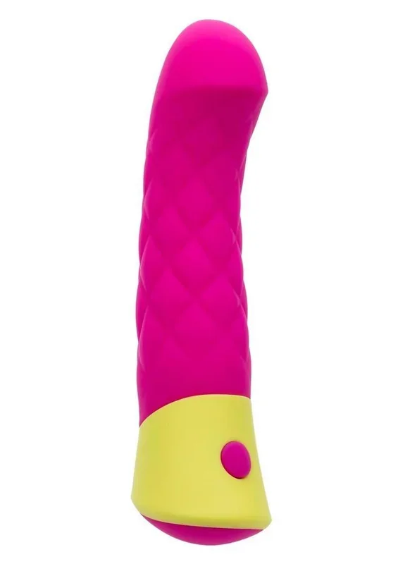 Rave Quilted G Rechargeable Silicone Vibrator – Pink/Yellow