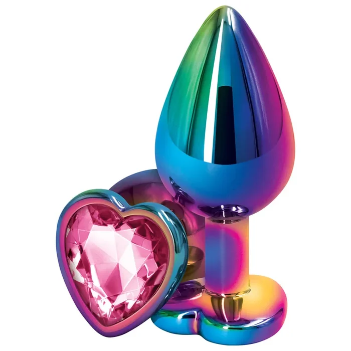 Rear Assets Multicolour Heart Gem Metal Butt Plug – Medium