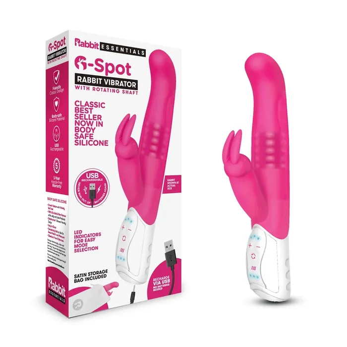 Rechargeable G-Spot Rabbit Vibrator – Hot Pink