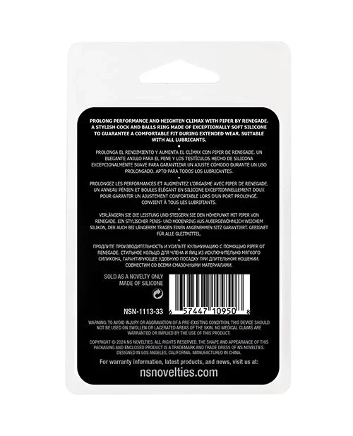 Renegade Piper Cock & Balls Ring – Black