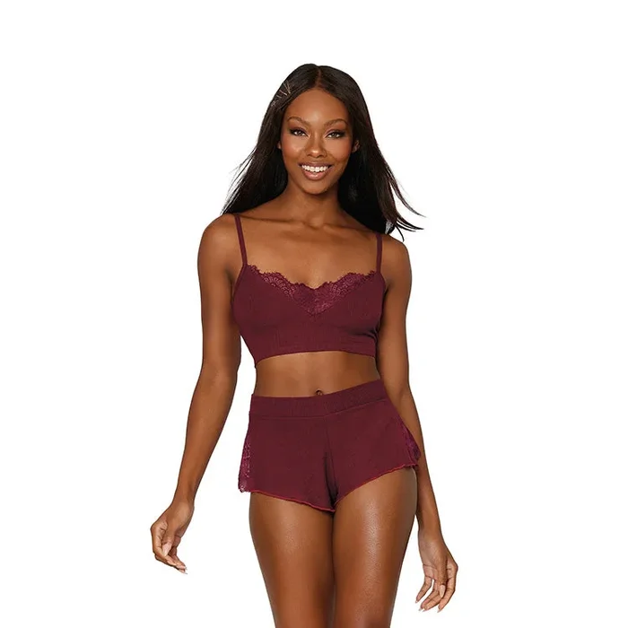 Rib Knit Bralette & Shorts Sleepwear Set