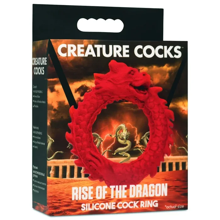 Rise of the Dragon Silicone Cock Ring – Red