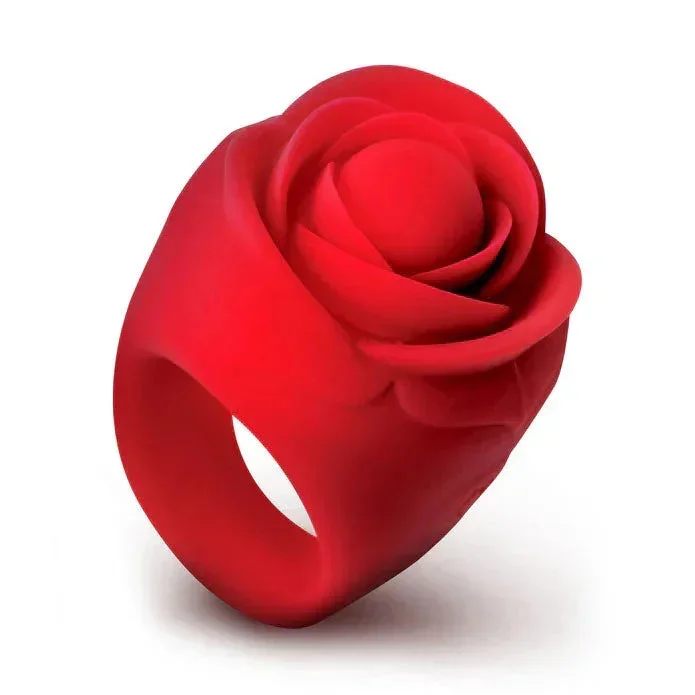 Rose Ring Discreet Finger Vibrator – Red