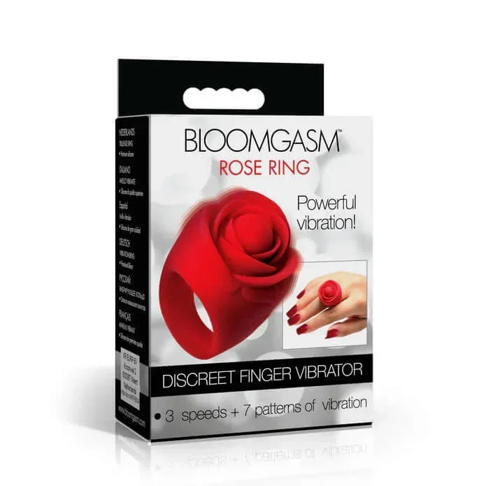 Rose Ring Discreet Finger Vibrator Red