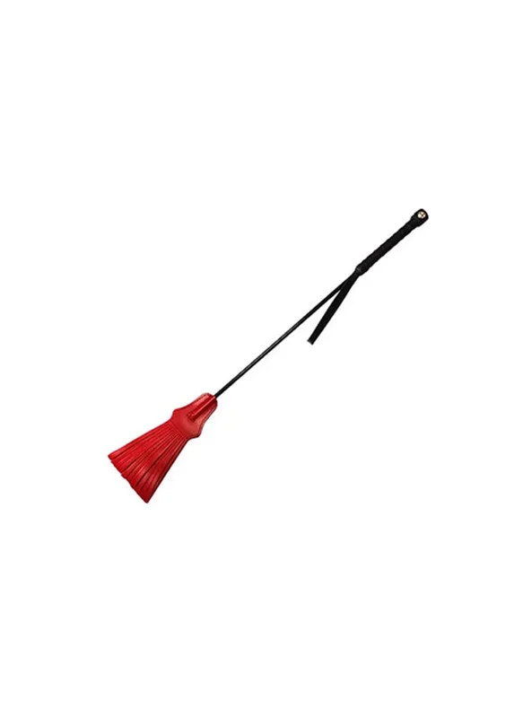 Rouge Leather Tasseled Riding Crop