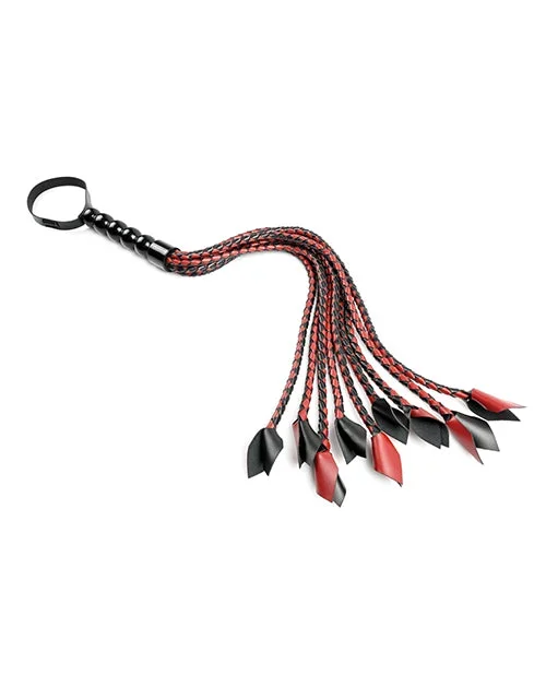 Saffron Braided Flogger – Red/Black