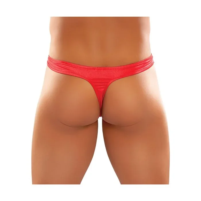 Satin Bong Thong Red For Men Large XL Ultra Smooth Nylon