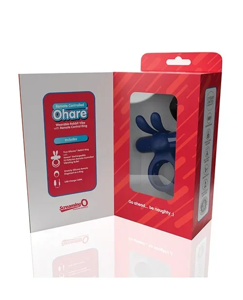 Screaming O Ohare Remote Controlled Vibrating Ring – Blue