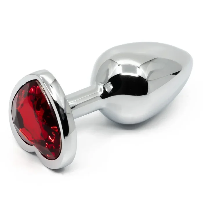 Seamless Metal Butt Plug With Heart Gem – Small