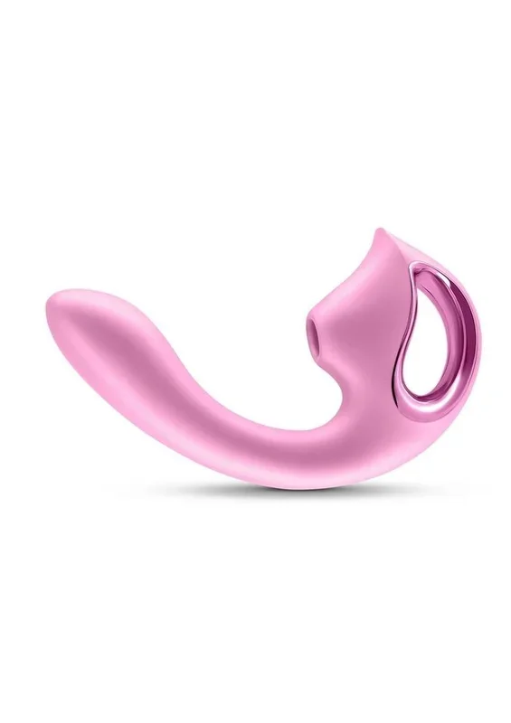 Seduction Kaia Rechargeable Silicone Dual Vibrator with Air Pulse Clitoral Stimulator
