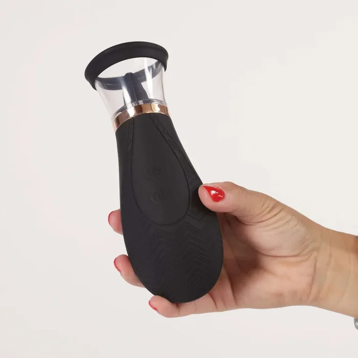 SensaPulse Black Suction Vibrator – Includes FREE VELĀRE Sculpted Candle