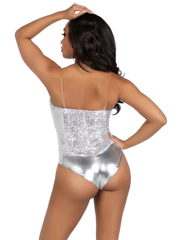 Sequin Bodysuit – Small – Silver