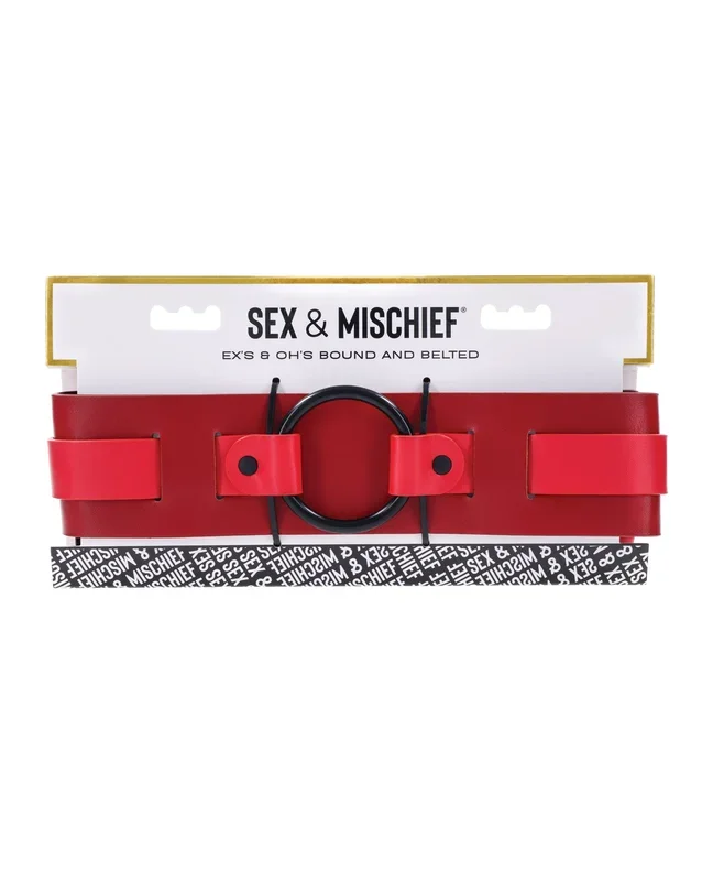 Sex & Mischief Ex’s & Oh’s Bound & Belted – Red/Black