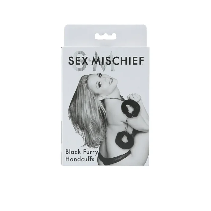 Sex and Mischief Furry Handcuffs – Black