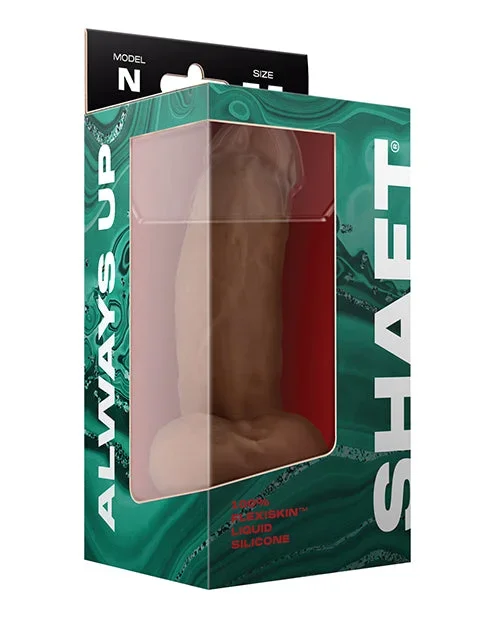 Shaft Model N Flexskin Liquid Silicone 7.5″ Side Curve Dong w/Balls – Oak