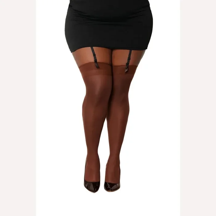 Sheer Thigh High W/ Back Seam Espresso Q/s