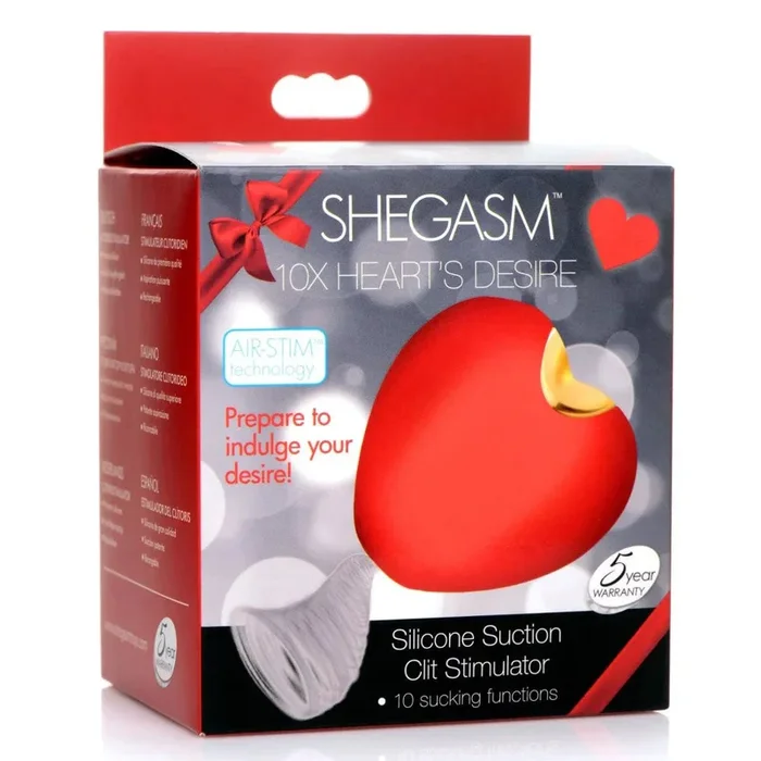 Shegasm 10x Heart Desire Silicone Suction Clit Stimulator – Red